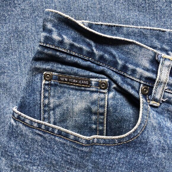 90s Vintage NY and Company Bootleg Flare 100% Cotton Jeans size 14 - Picture 5 of 8